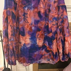 Terra & Sky Purple Pink Blue Watercolor Blouse